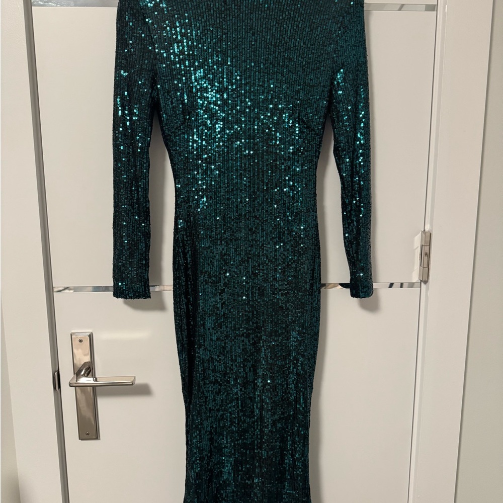 Elegant Green Sequin Dress
